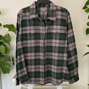 Carhartt plaid long-sleeve button-down shirt
